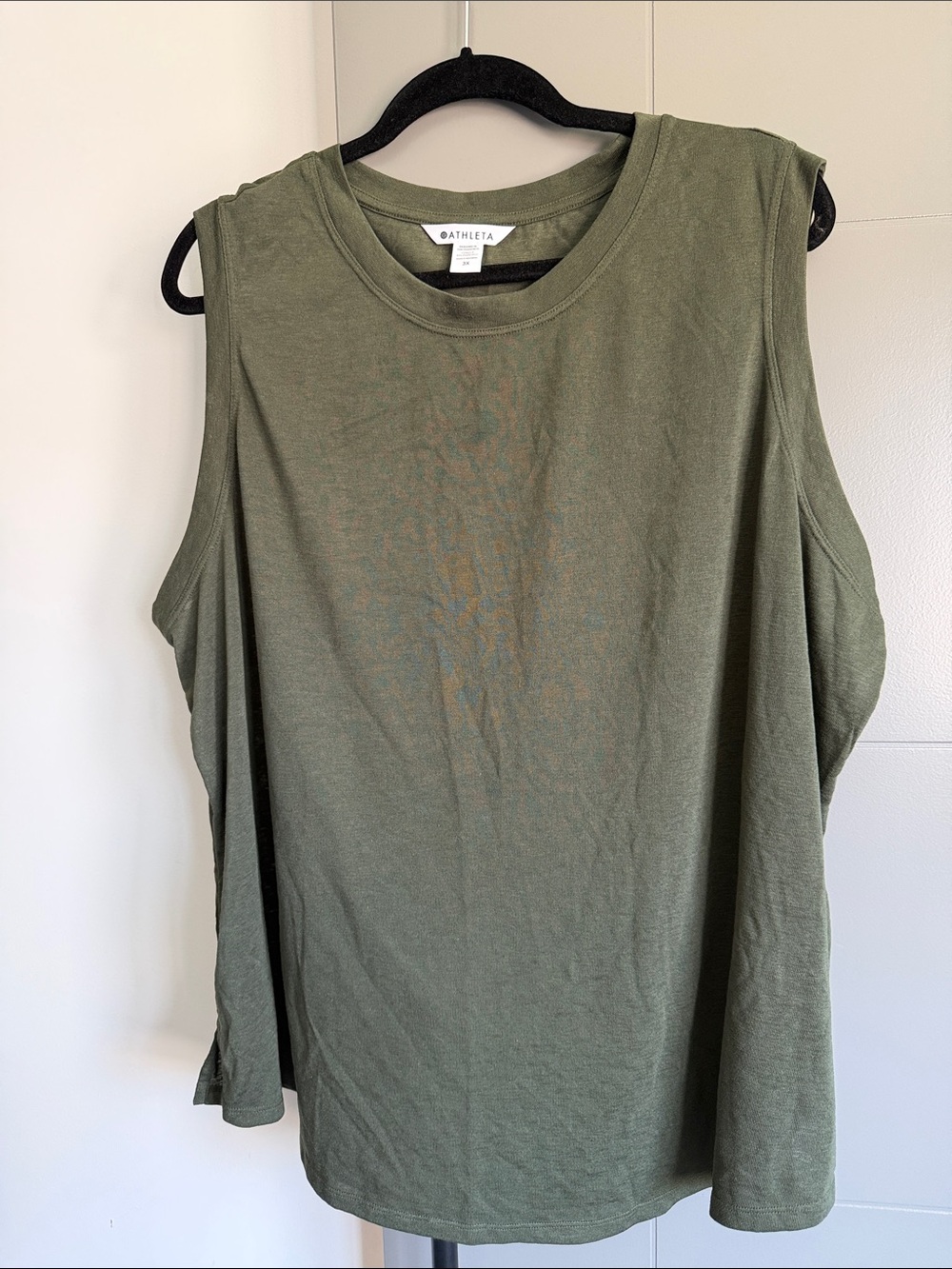 Athleta Olive Tank Muscle Tee in Army Green